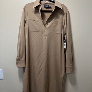 American Living Tan Long Sleeve Dress